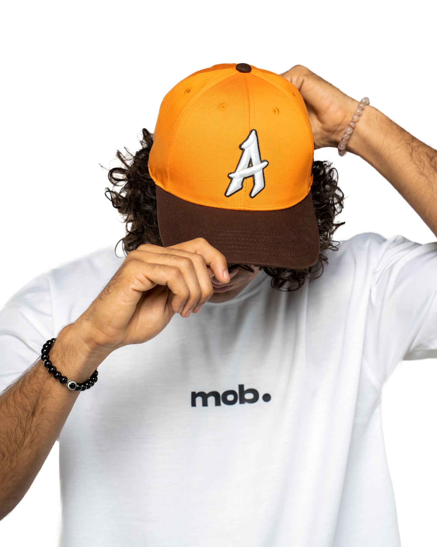 Orange A - 6 Panel Baseball Cap
