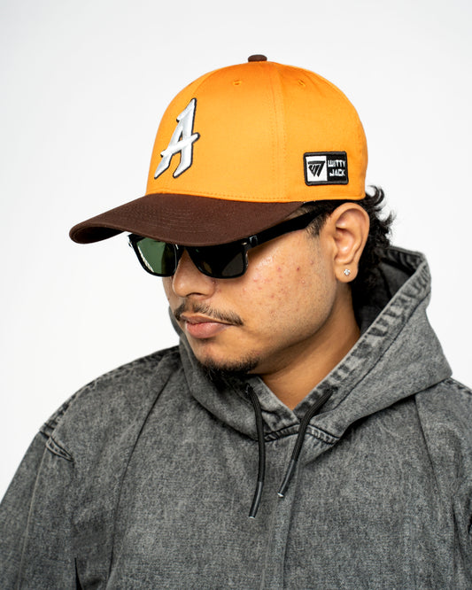 Orange A - 6 Panel Baseball Cap